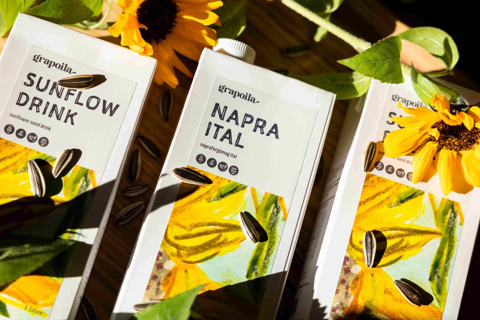 A Grapoila Napraital napraforgómag-italának csomagolása.